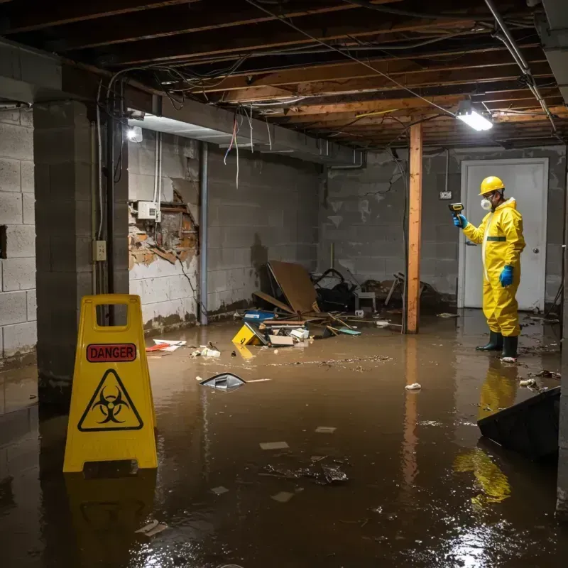 Flooded Basement Electrical Hazard in Ennis, TX Property