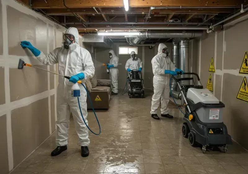 Basement Moisture Removal and Structural Drying process in Ennis, TX